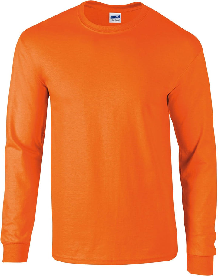 Gildan Herren T-Shirt Ultra Cotton Langarm XL Safety Orange, XL Safety Orange