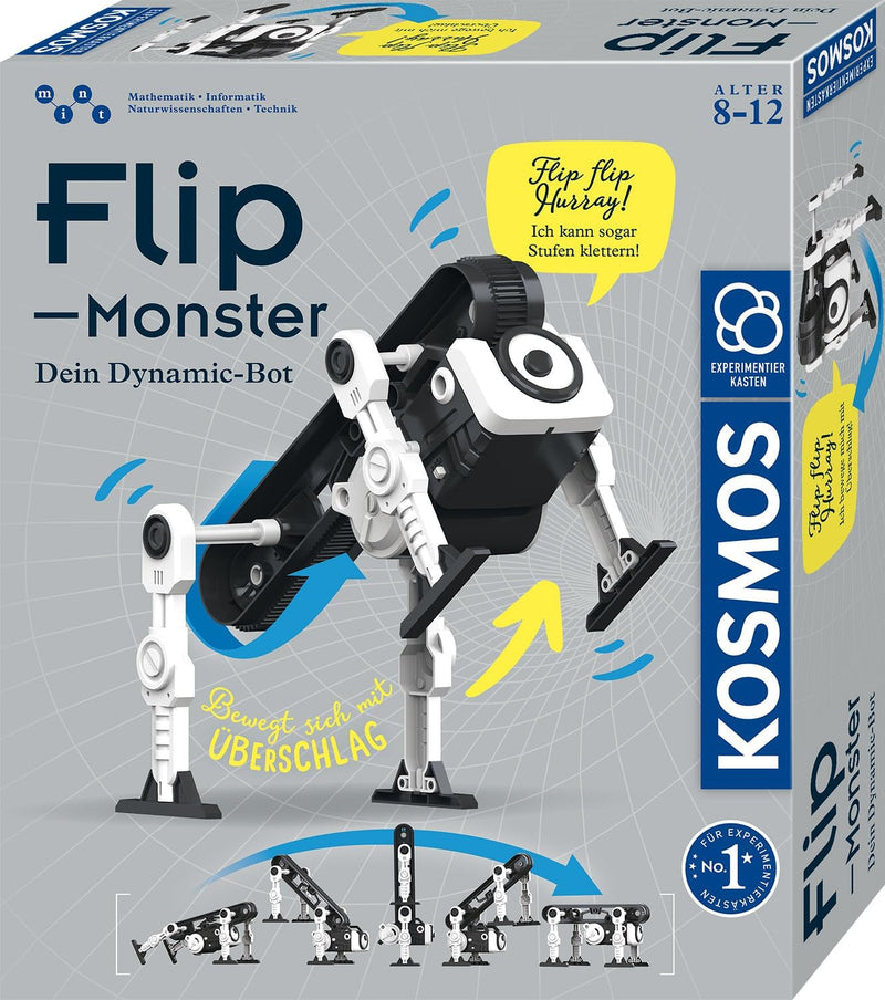 KOSMOS 621223 Flip-Monster, Dynamik-Bot, Roboter Bausatz mit innovativem Überschlagsantrieb, Spielze