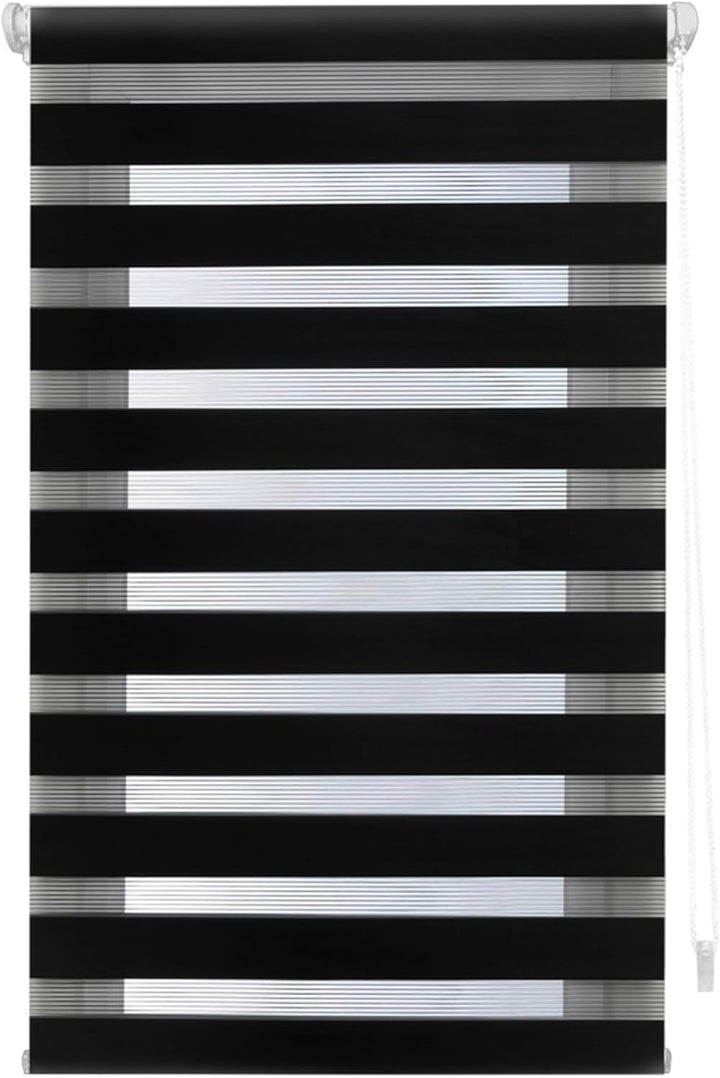 Blindecor - Indus doppelrollo klemmfix ohne bohren - duo rollo klemmfix Schwarz - 47 x 180 cm (Breit