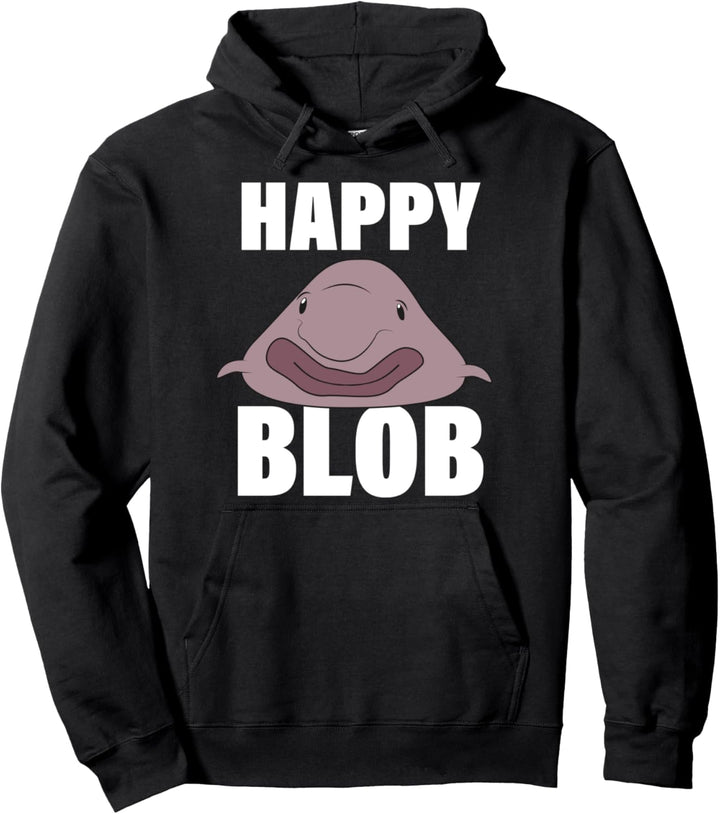 Happy Blob fröhlicher Blobfisch Pullover Hoodie