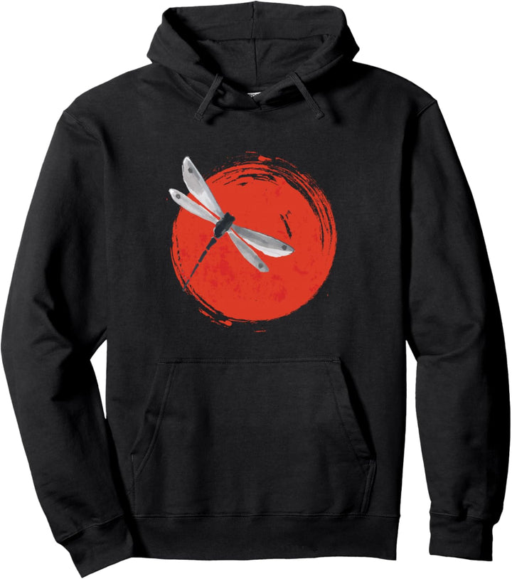 Zen Circle Japanese Dragonfly Sun Yoga Pullover Hoodie