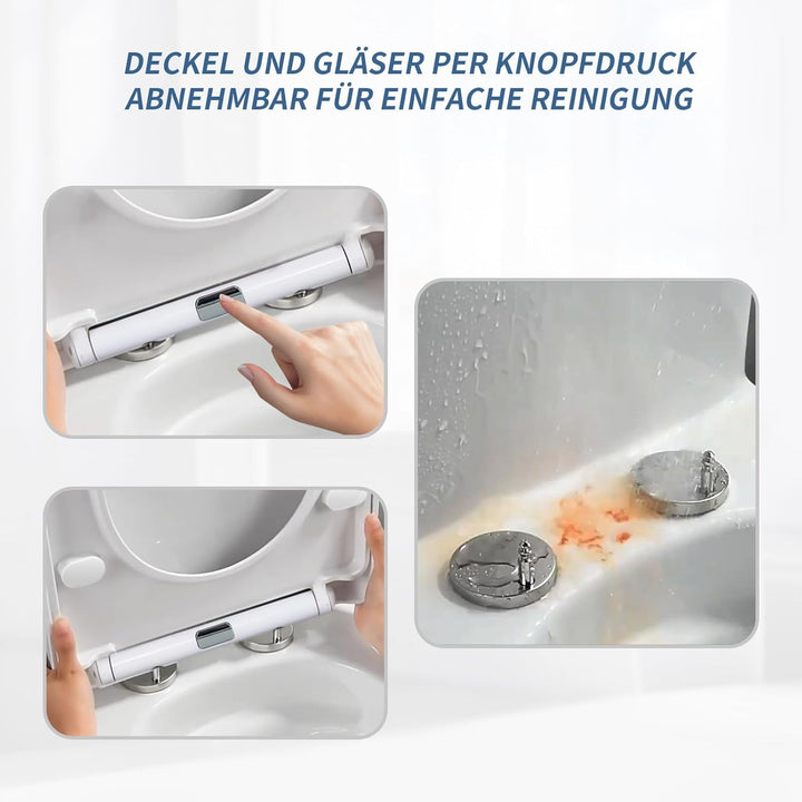 Toilettendeckel mit Absenkautomatik, WC Sitz mit Absenkautomatik Oval Form klodeckel Einfache Reinig