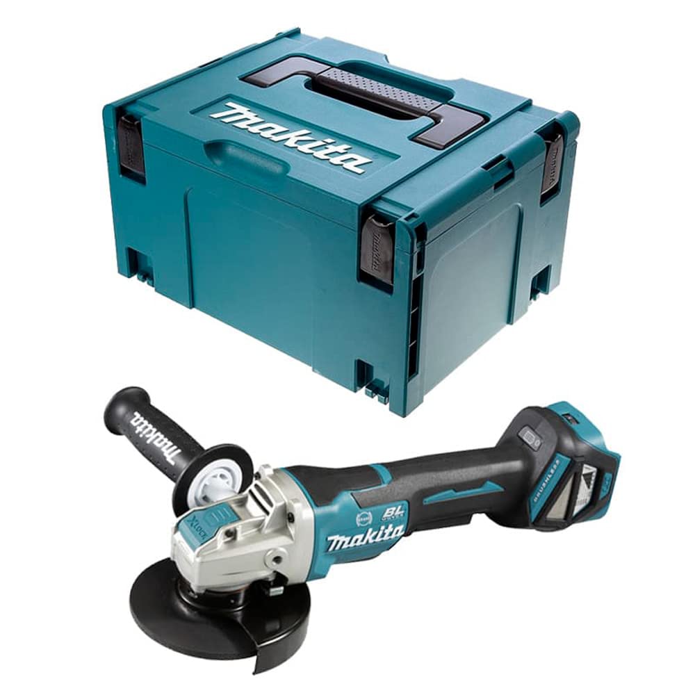 Makita DGA519ZJ Winkelschleifer 125 mm BL ADT AFT X-LOCK 18 V + Makpac Box, Blau