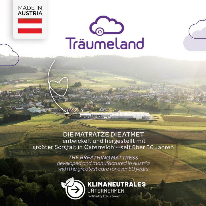 Träumeland Matratze ‚brise light‘ für den Kinderwagen, Grösse 78 x 36 cm, ovale Form, 78 x 36 cm