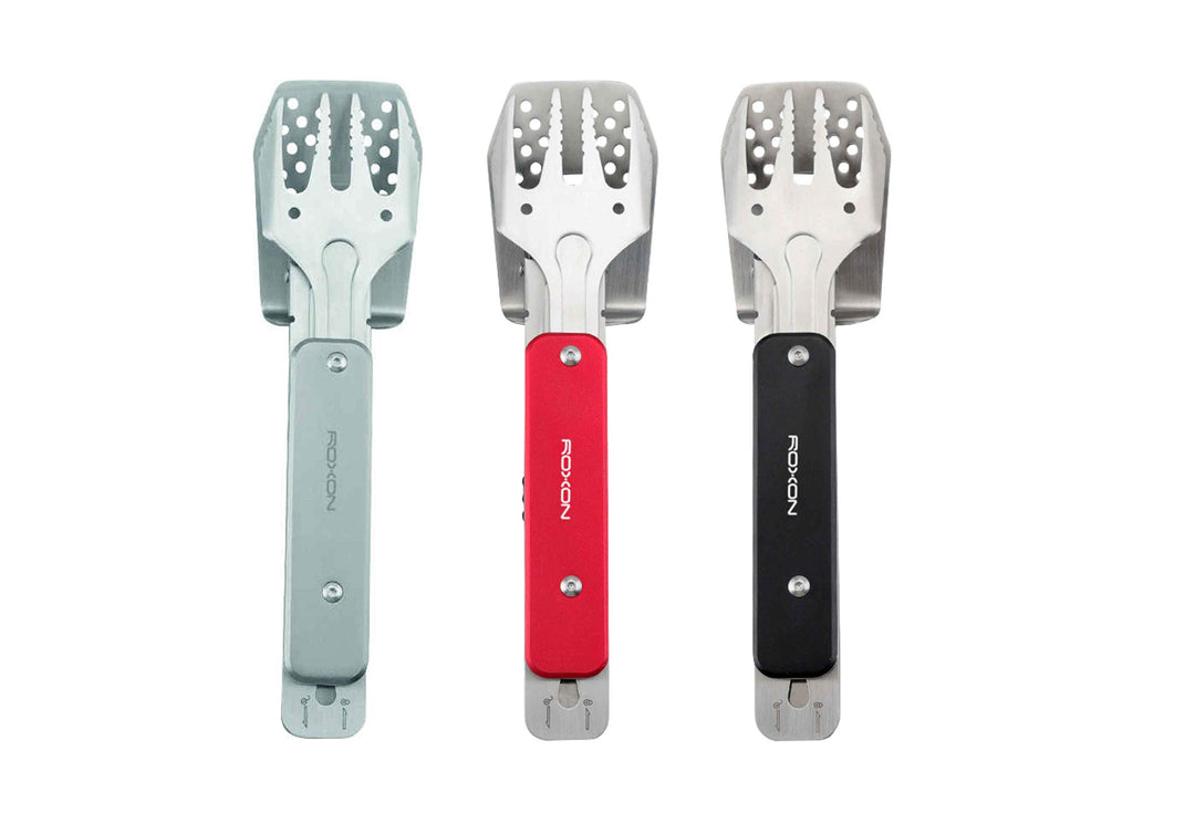 Roxon Mini BBQ Tool 4 in 1 Grillbesteck, Farbe:grau