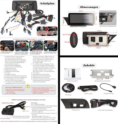 12.3 Zoll 8-Kern 128GB CarPlay Android 12 Autoradio GPS Navi Für Audi A4/A5/B8/S4/S5 Unterstützt GPS