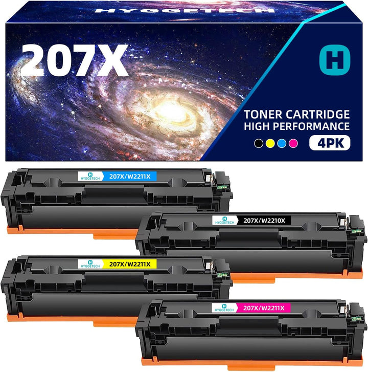 Hyggetech 207X W2210X No chip Kompatibler Toner Ersatz für HP 207X 207A Multipack W2210X W2211X W221