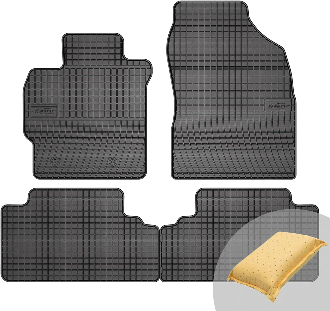 FROGUM EL Toro Gummimatten Ganzjähriges-Set von Autofussmatte Auto Fussmatten für Toyota Auris I 200