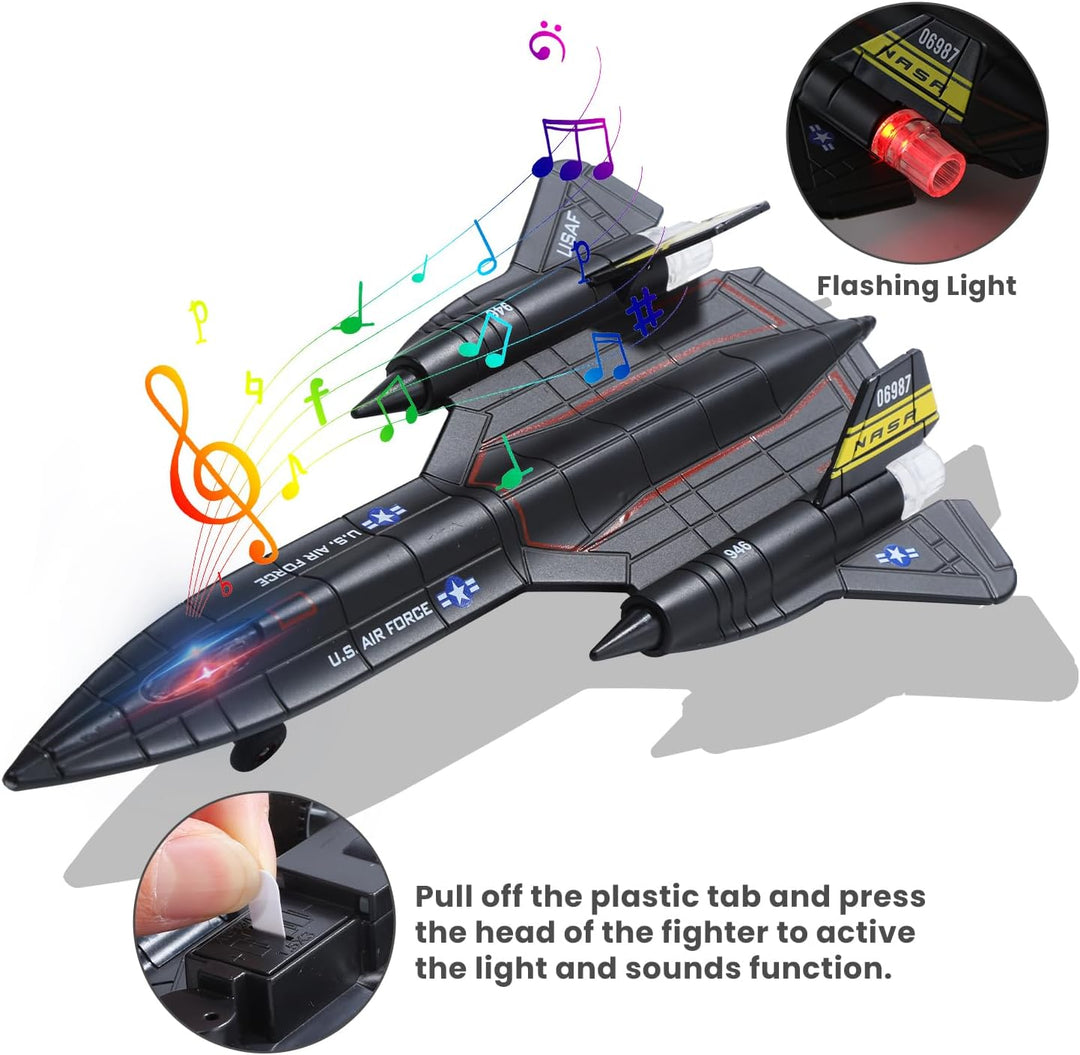 HOLYFUN 2 Packungen Spielzeug-Flugzeug für Jungen mit Sound und Licht, Kampfflugzeug-Modellspielzeug