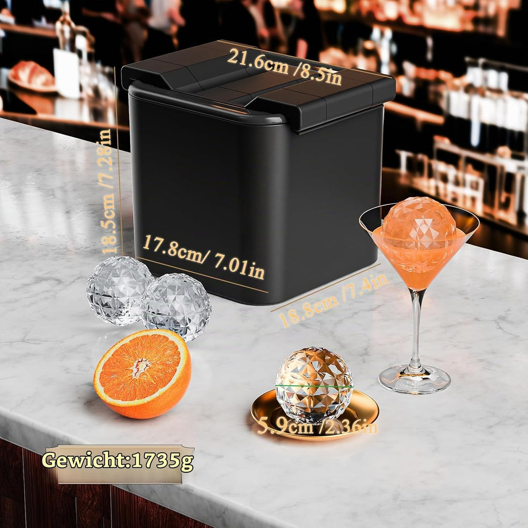 Kristall Klar Eiswürfelbereiter, 2.36in Riesige Eiswürfelform für Bourbon Old Fashioned Whisky, Sili