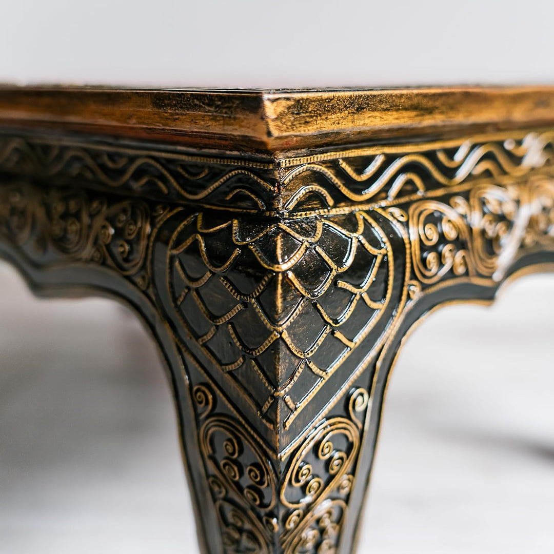 livasia Opiumtisch, asiatischer Beistelltisch in Glasmosaik Design, 76x50cm, Couchtisch (Handarbeit)