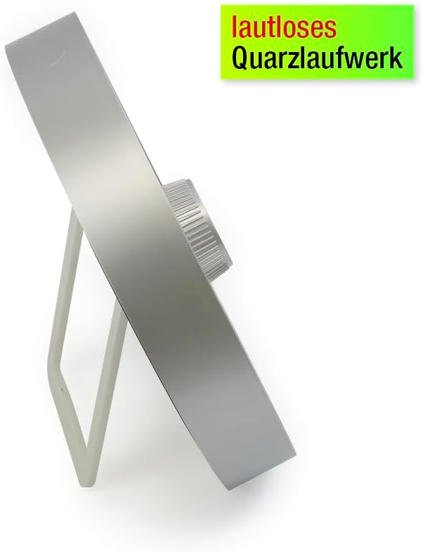 TimeTEX - Zeitdauer-Uhr L Silber mit Ampelscheibe | Lautloser 60 Minuten Countdown mit visuellem & a