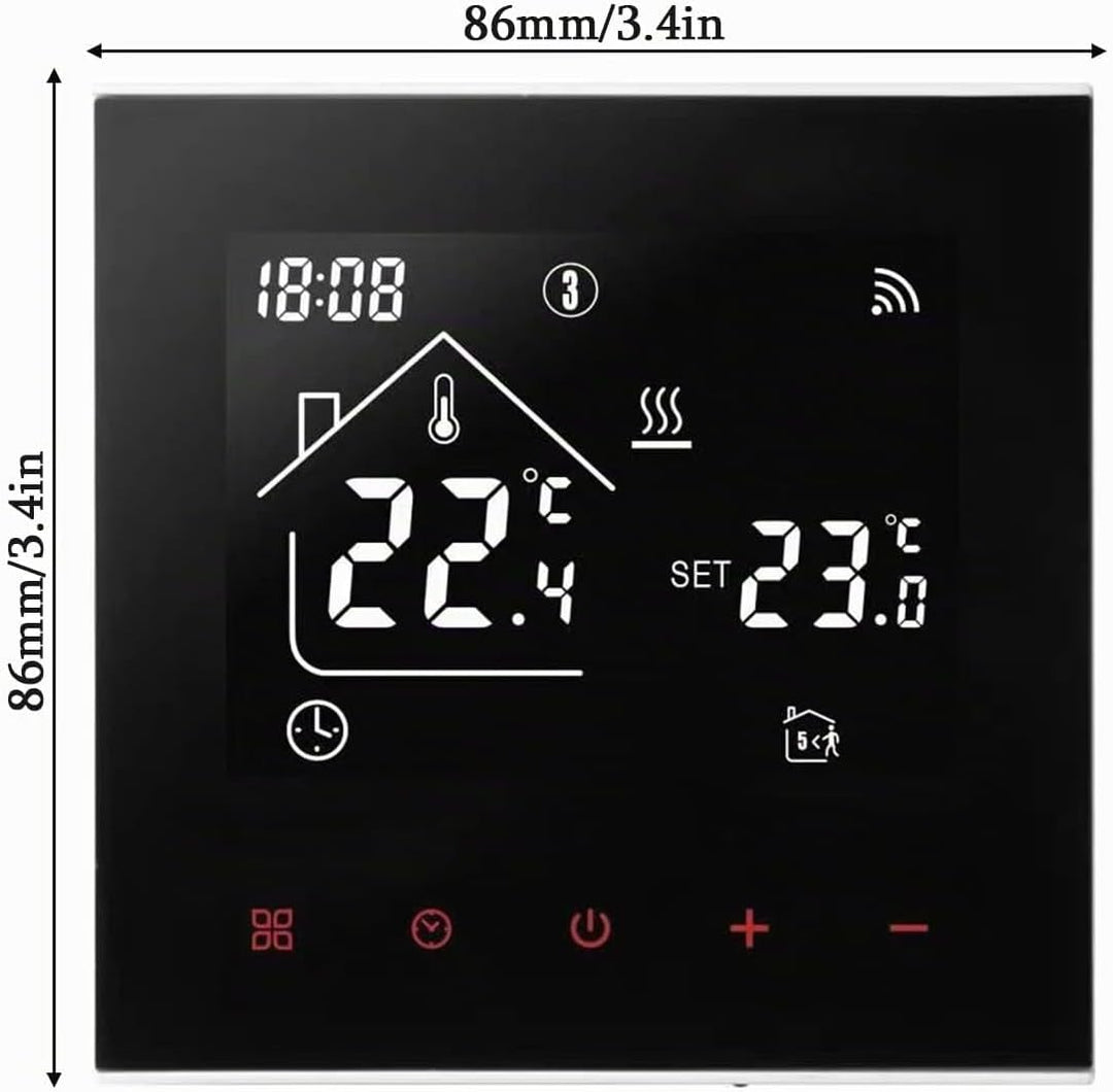 Smart WiFi Thermostat Kesselheizung Fussodenheizung, WiFi Heizungsthermostat LED Display Touchscreen