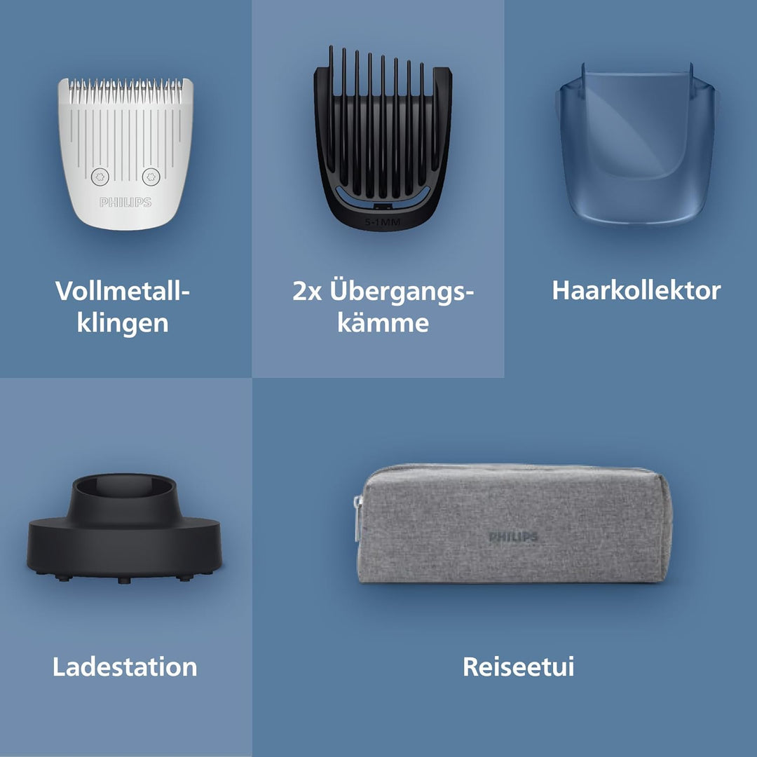 Philips Bartschneider 5000er-Serie – selbstschärfende Metallklingen, 40 Längeneinstellungen, BeardSe