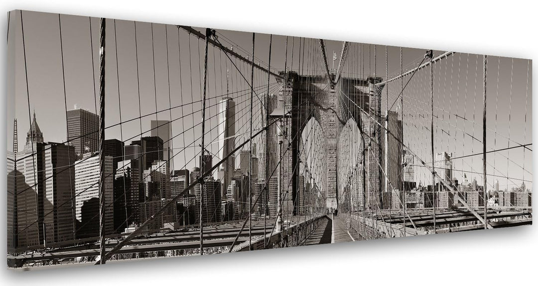 Feeby Bilder Brooklyn Bridge New York 150x50 cm Wohnzimmer Schlafzimmer Büro Flur Küche Modern Bild