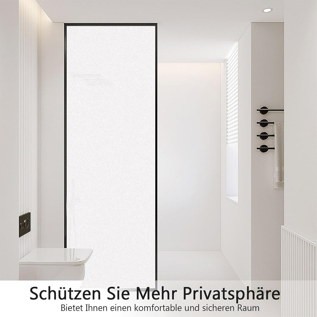 Linarun Fensterfolie selbsthaftend Milchglasfolie 90x200cm, Blickdicht Sichtschutzfolie mit Anti-UV