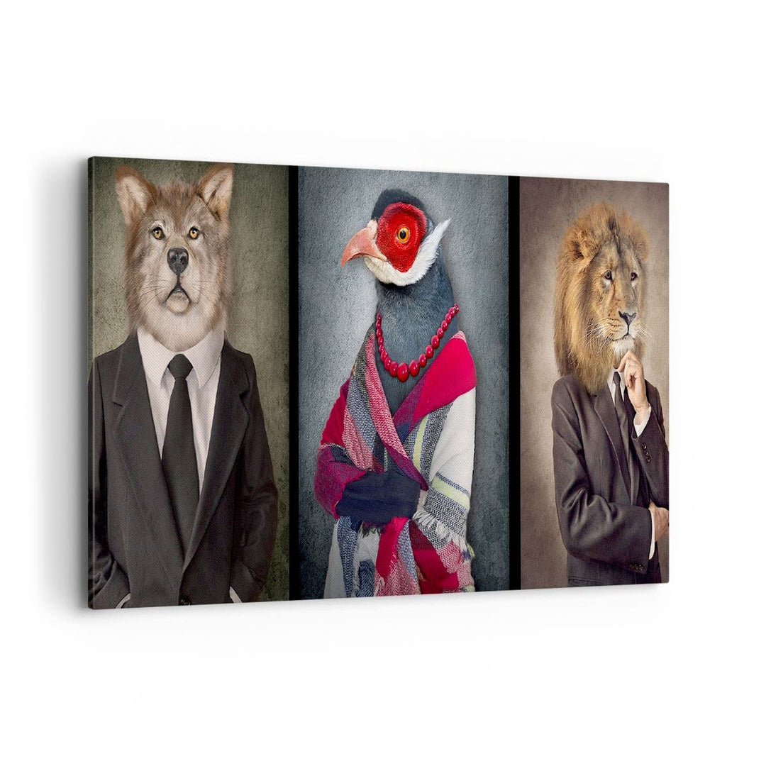Bilder auf Leinwand 100x70cm Leinwandbild mit Rahmen Tier Abstraktion Gross Wanddeko Bild Schlafzimm