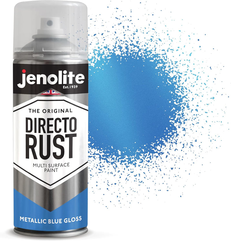 JENOLITE Directorust Metallic Blue Gloss Sprühfarbe, direkt auf Rost auftragen, Grundierung, Unterwo