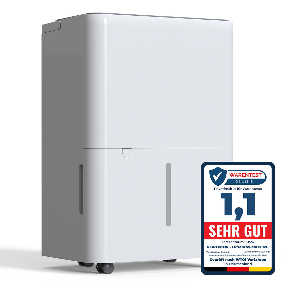 Newentor Luftentfeuchter Elektrisch 12L/Tag, Entfeuchter Elektrisch Keller 122m³/25m², Raumentfeucht