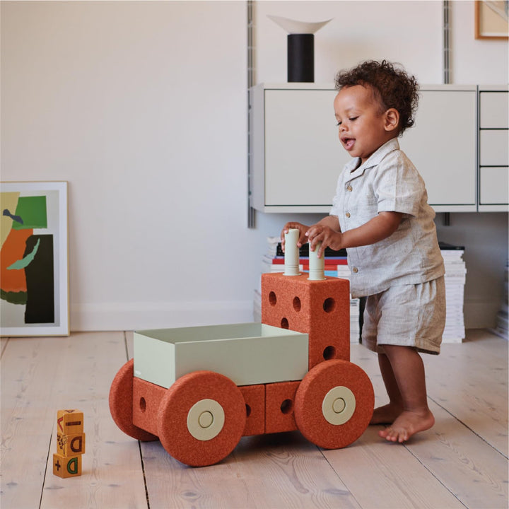 MODU 3-in-1 Baby Walker burnt orange - Laufwagen, Schubkarre + Tritthocker und mehr - NEU - schönes