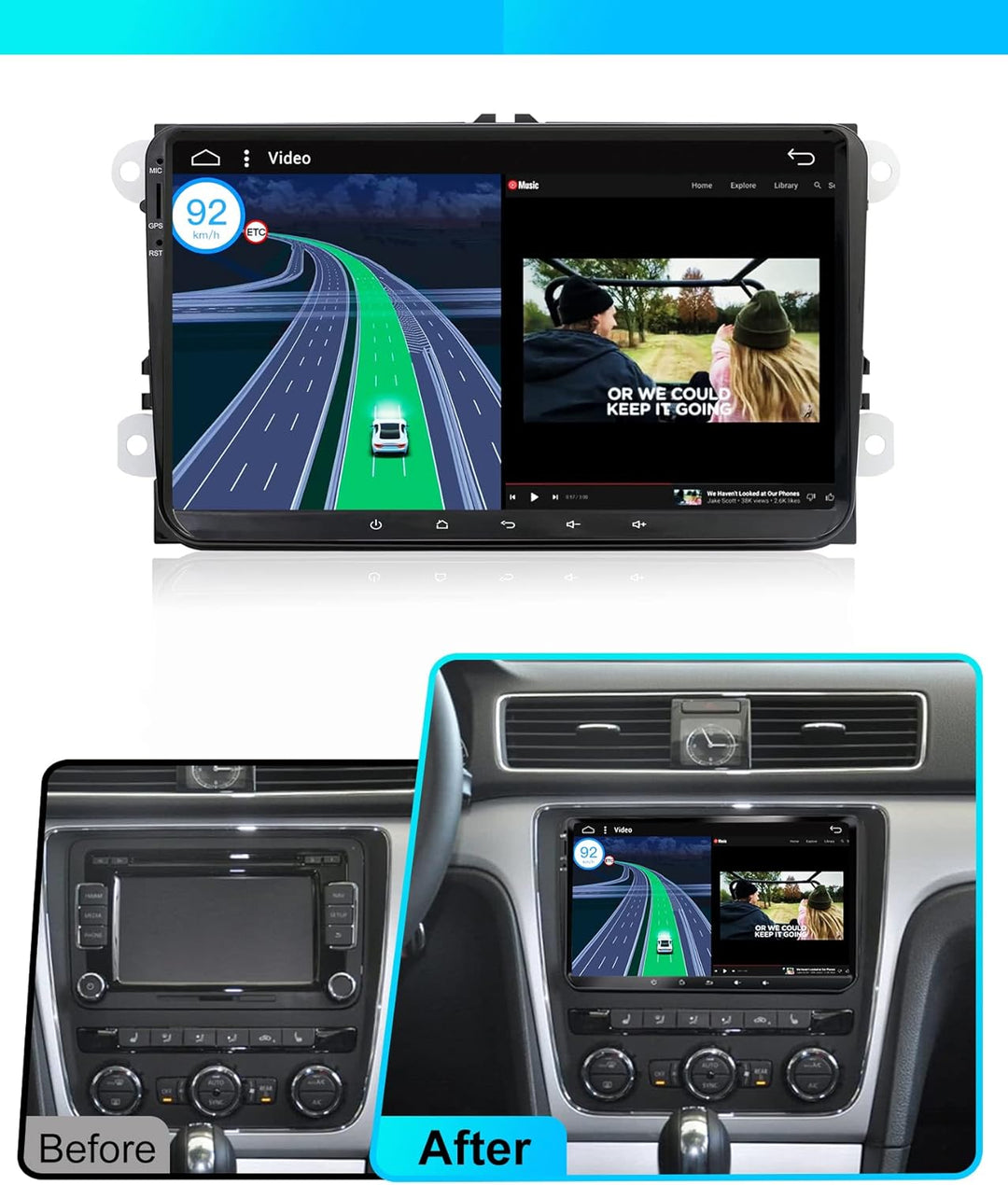 Android 12 Autoradio Passt für Passat/Golf/Skoda/Seat - Rückfahrkamera Canbus KOSTENLOS - 2G+32G - I