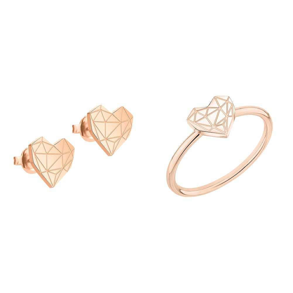 LIEBESKIND BERLIN Herz Ohrstecker – Silber, Gold, Roségold & Schwarz – klein & gross – Damenschmuck