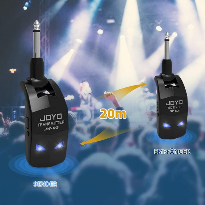 JOYO 2,4 GHz Wireless Guitar System 4 Kanäle Wiederaufladbarer Audio Wireless Transmitter Receiver f