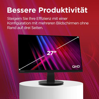 Lenovo N27q | 27" QHD Monitor | 2560x1440 | 100Hz | 300 nits | 4ms Reaktionszeit | HDMI | DisplayPor