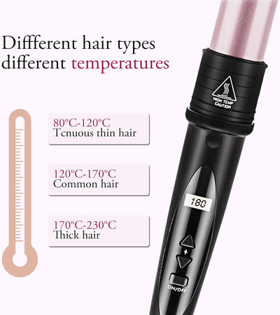 NWOUIIAY Lockenstab Set 6 in 1 Lockenstäbe Keramikbeschichtung Lockenwickler Einstellbare Temperatur