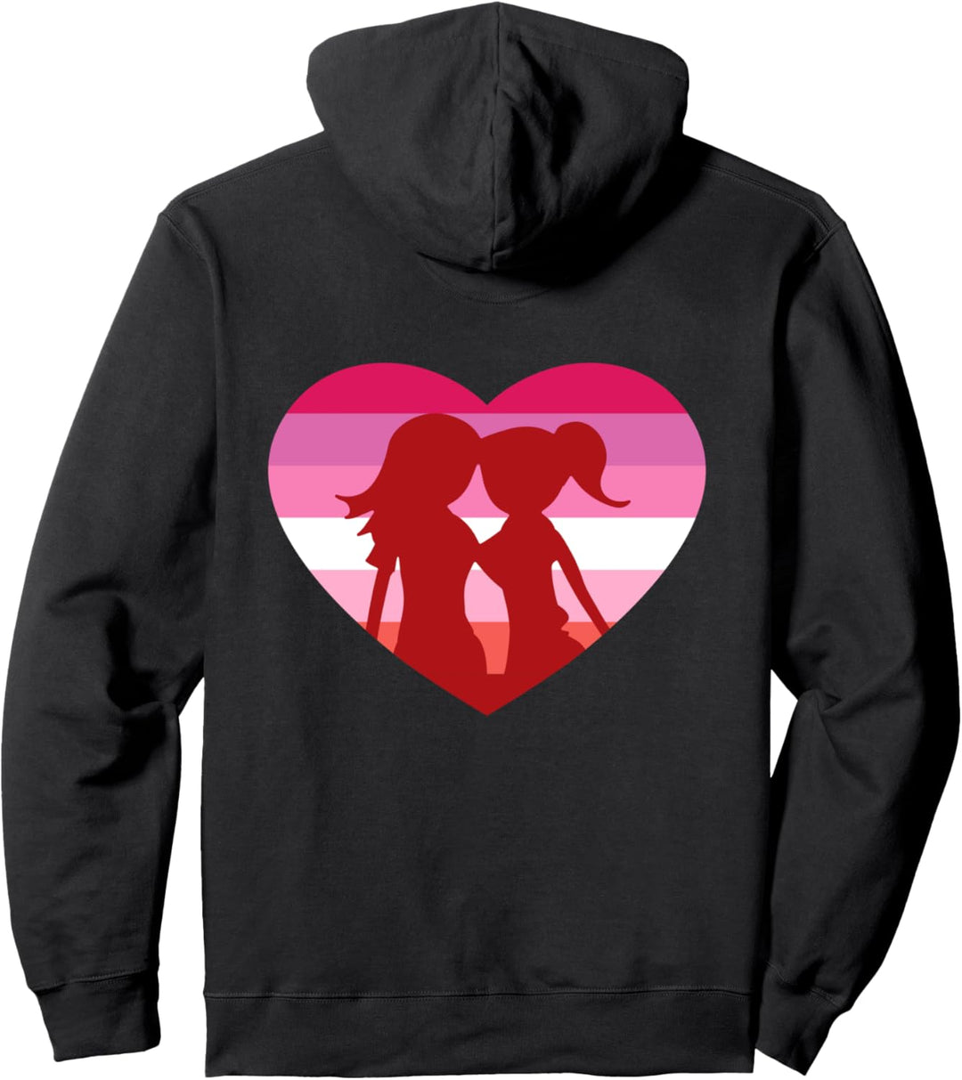 Lesbisches Liebespaar LGBT Pride Fahne Liebe Herz Outfits Pullover Hoodie