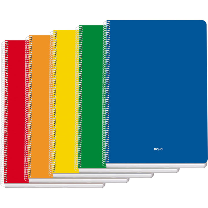 Dohe - Hefte A4+ (5 St.) - Grösse 21,5x31,5 cm, 5 Farben: Blau, Rot, Orange, Gelb und Grün, 80 karie