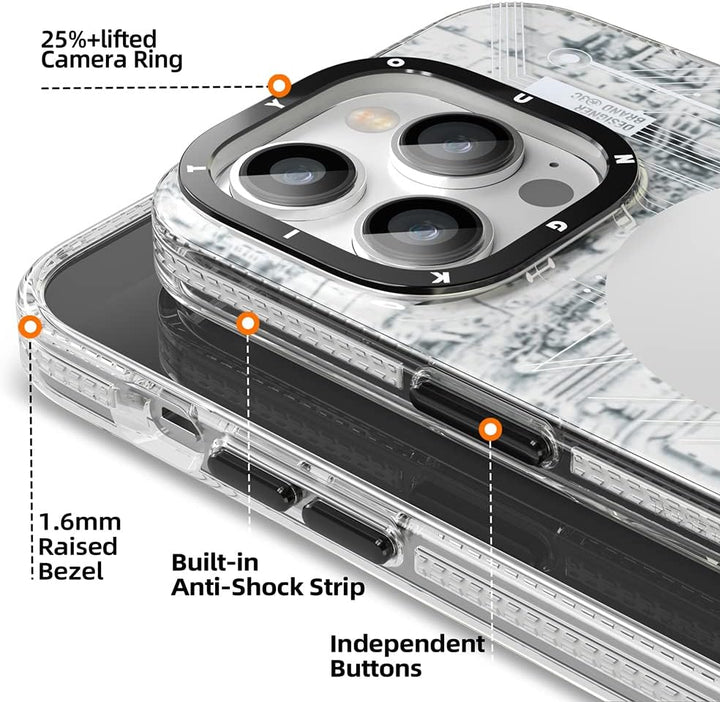 YOUNGKIT für iPhone 14 Pro Max Hülle, Stossfeste Schutzhülle Magnetisches Kabelloses Laden, Leiterpl