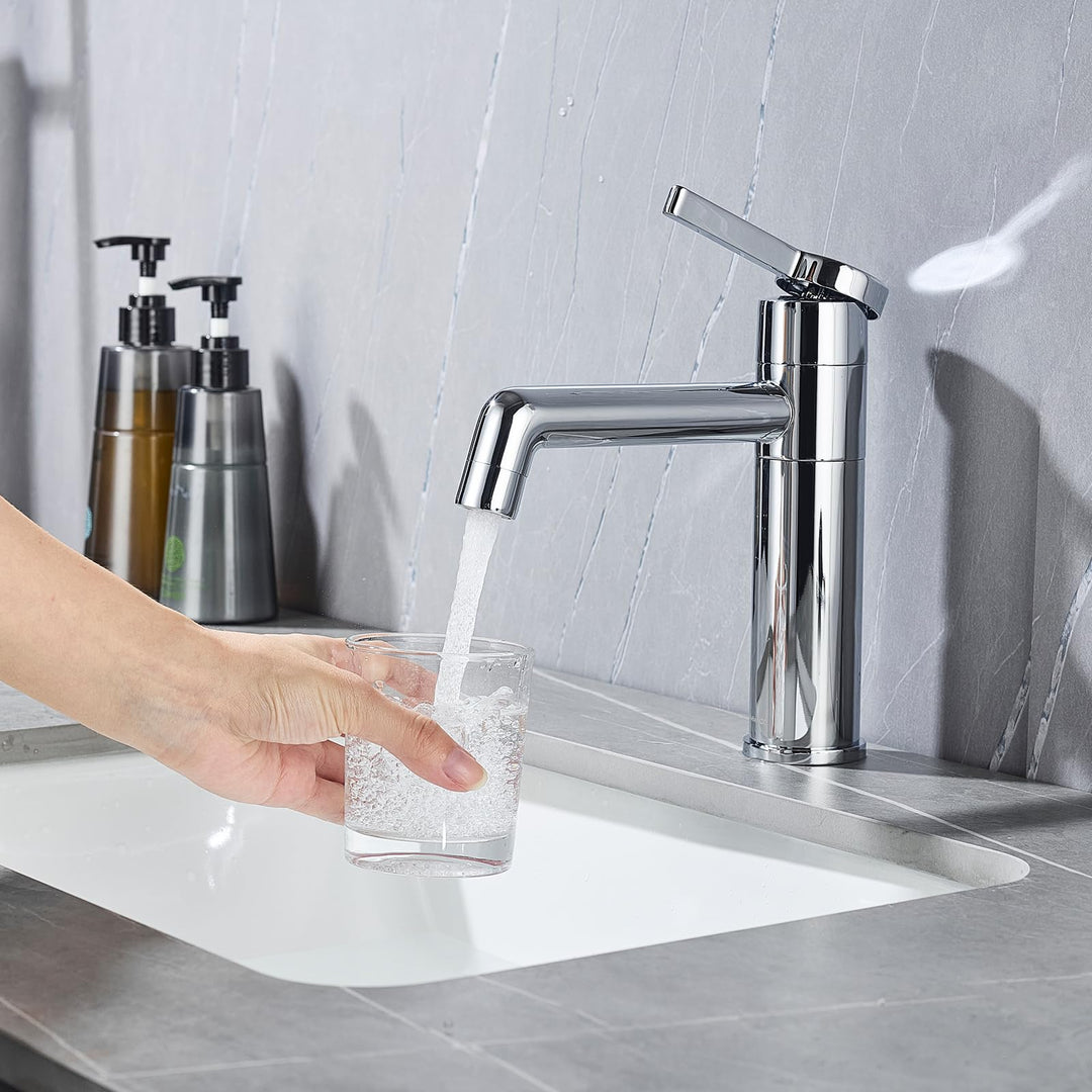 Waschtischarmatur, Wasserhahn Bad 360° Rotierbar Armatur für Waschbecken Badezimmer, Einhebelmischer