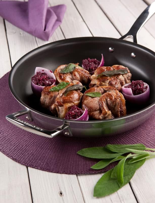Le Creuset Antihaftbeschichtete Bratpfanne mit Gegengriff aus 3-ply PLUS Edelstahl, 32 cm, 966002320