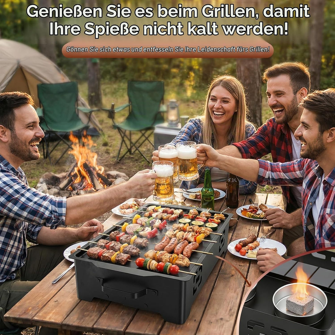 BBQ Warmhalteplatte, Grillgut Warmhalten auf der Edelstahl Grillplatte, Speisenwärmer mit Kerzen, Wa
