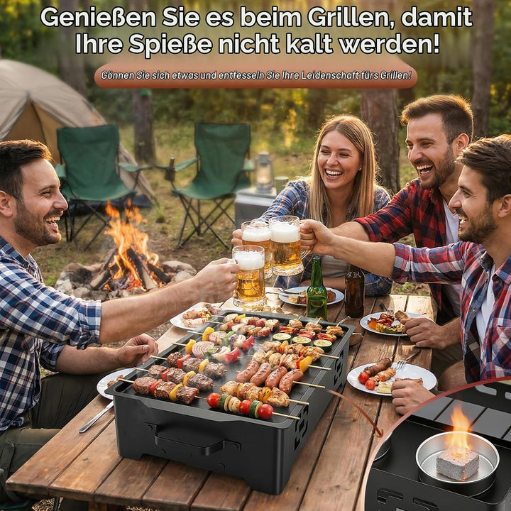 BBQ Warmhalteplatte, Grillgut Warmhalten auf der Edelstahl Grillplatte, Speisenwärmer mit Kerzen, Wa