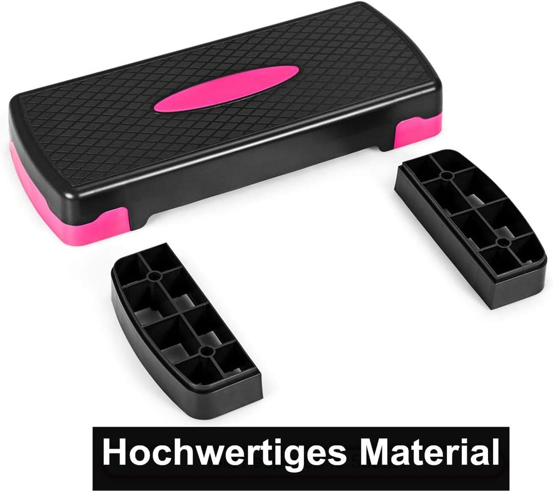 DREAMADE Aerobic Fitness Stepper, 2 stufige Steppbank von 10cm & 15cm, Stepboard Steppbrett mit Bela