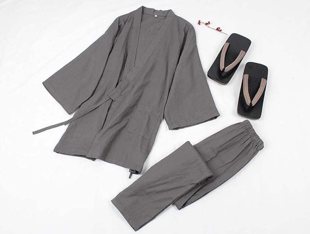 Fendawn Strive Klassisch Stilvoller japanischer Stil Herren Baumwollbademantel Pyjamas Kimono Freize