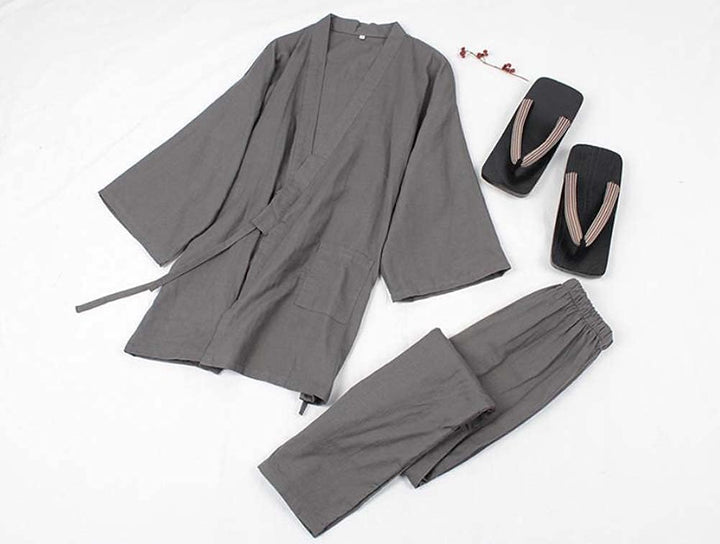 Fendawn Strive Klassisch Stilvoller japanischer Stil Herren Baumwollbademantel Pyjamas Kimono Freize