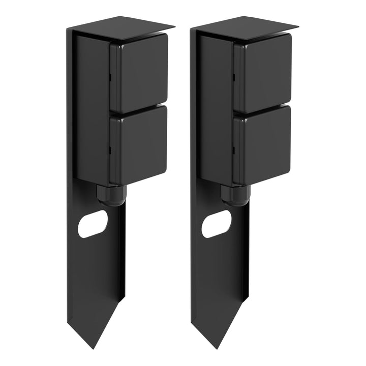 ledscom.de 2 Stück Garten Steckdosensäule PIWI mit Erdspiess für aussen, IP44, 2-Fach, Edelstahl, sc