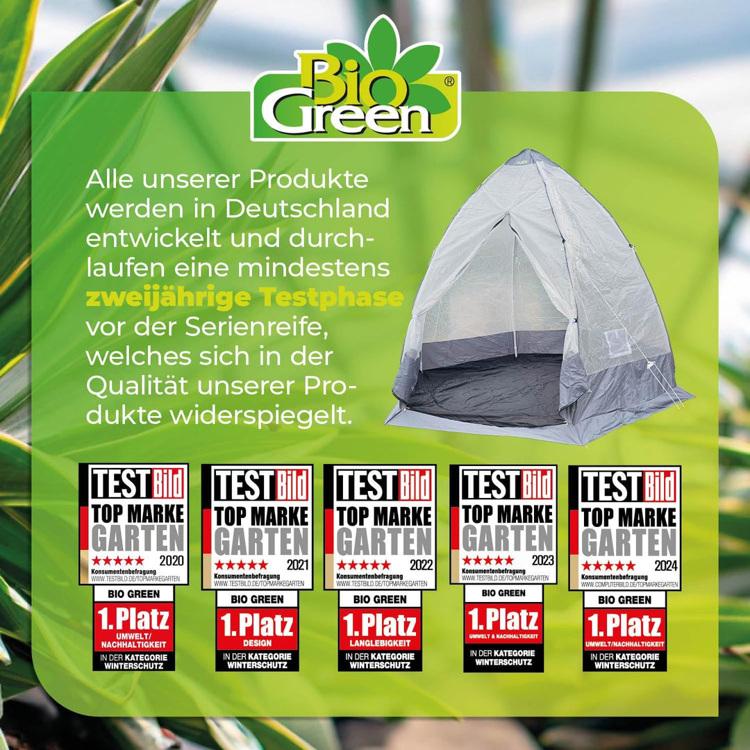 BioGreen Überwinterungszelt/Foliengewächshaus Tropical Island XL | lichtdurchlässige PE-Gitterfolie