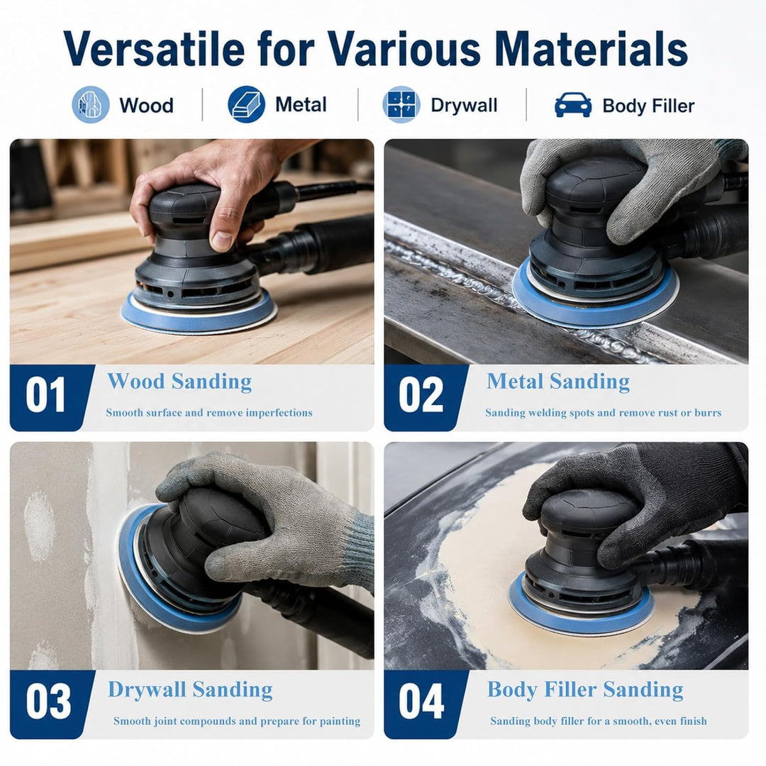 8 Loch Blaue Schleifpapier 125mm Klett 40 Körnung Schleifscheiben 48 Stück Keramik Schleifscheibe St