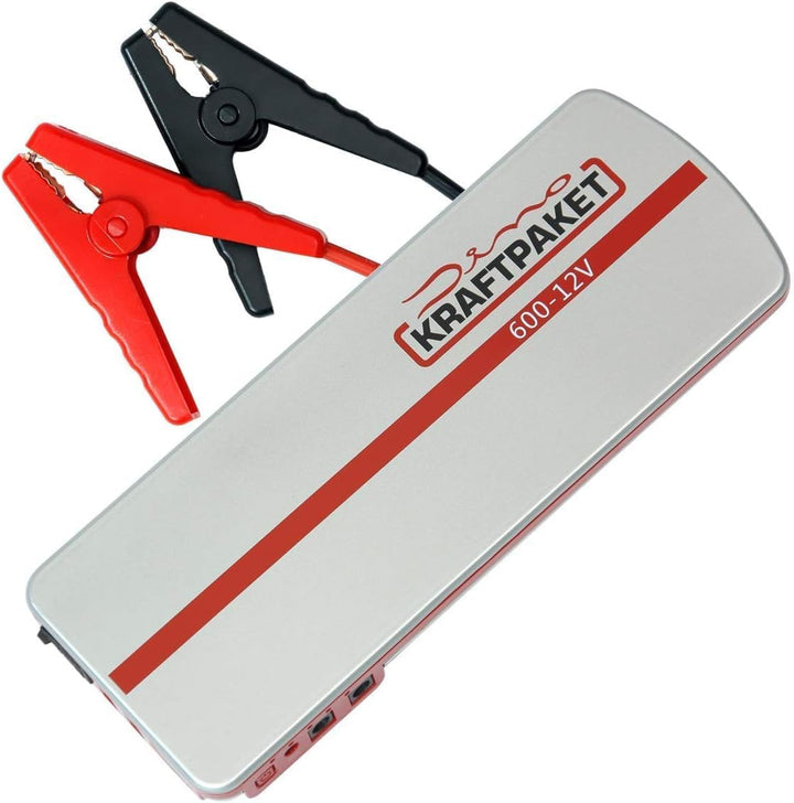 Dino KRAFTPAKET 136102 12V-600A Starthilfegerät 66.6Wh 18000mAh & 136312 Batterieladegerät 6V/12V-4A