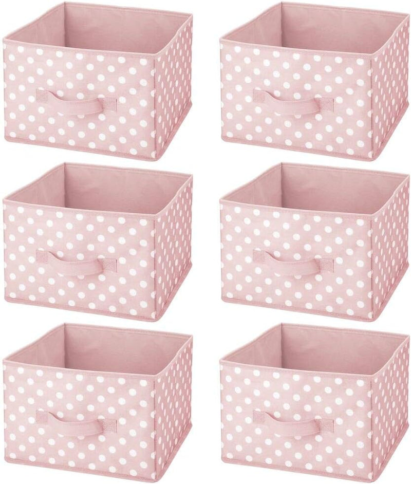 mDesign 6er-Set Aufbewahrungsboxen – gepunktete Boxen zur Aufbewahrung für Ordnung im Kinderzimmer –
