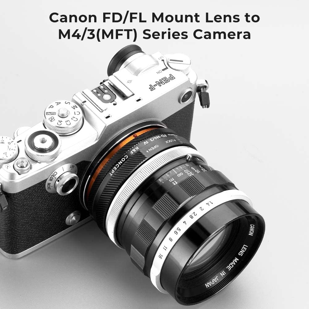 K&F Concept FD-M4/3 IV PRO MFT-Objektivhalterungsadapter, kompatibel mit Canon-n-Objektiv der FD/FL-