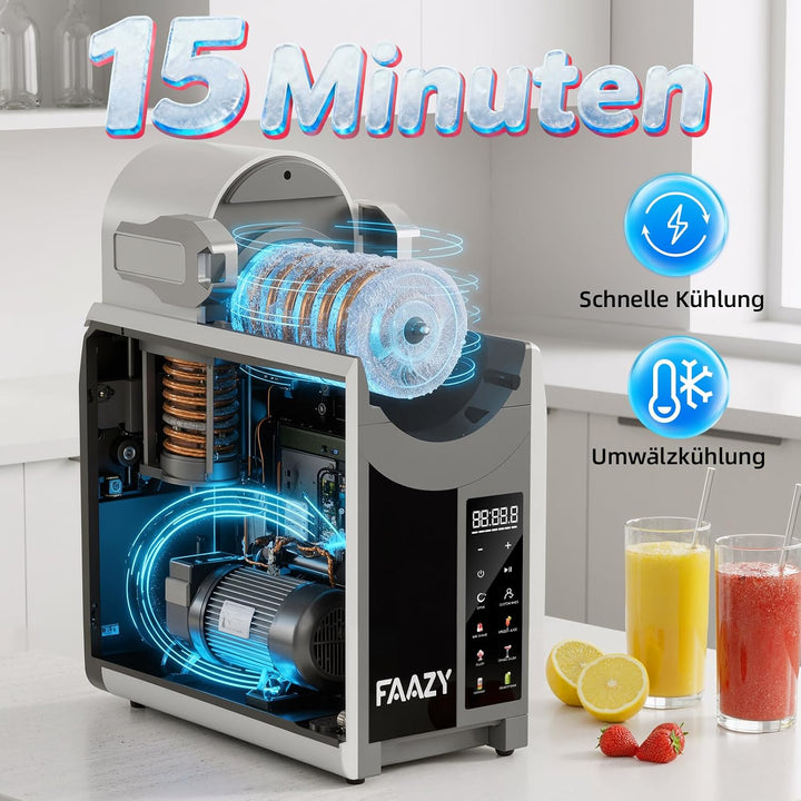 Slush Maschine, mit 6 smarten Programmen: Slushie, Cocktail, Milchshake, Frappé, Wein, Eisgetränke,