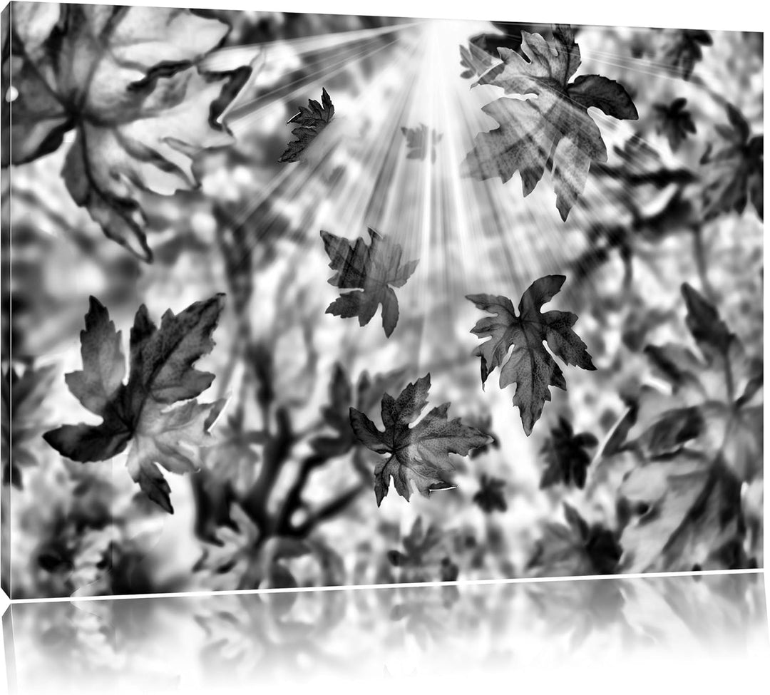 Pixxprint Fliegende Bunte Herbstblätter als Leinwandbild/Grösse: 100x70 cm/Wandbild/Kunstdruck/ferti