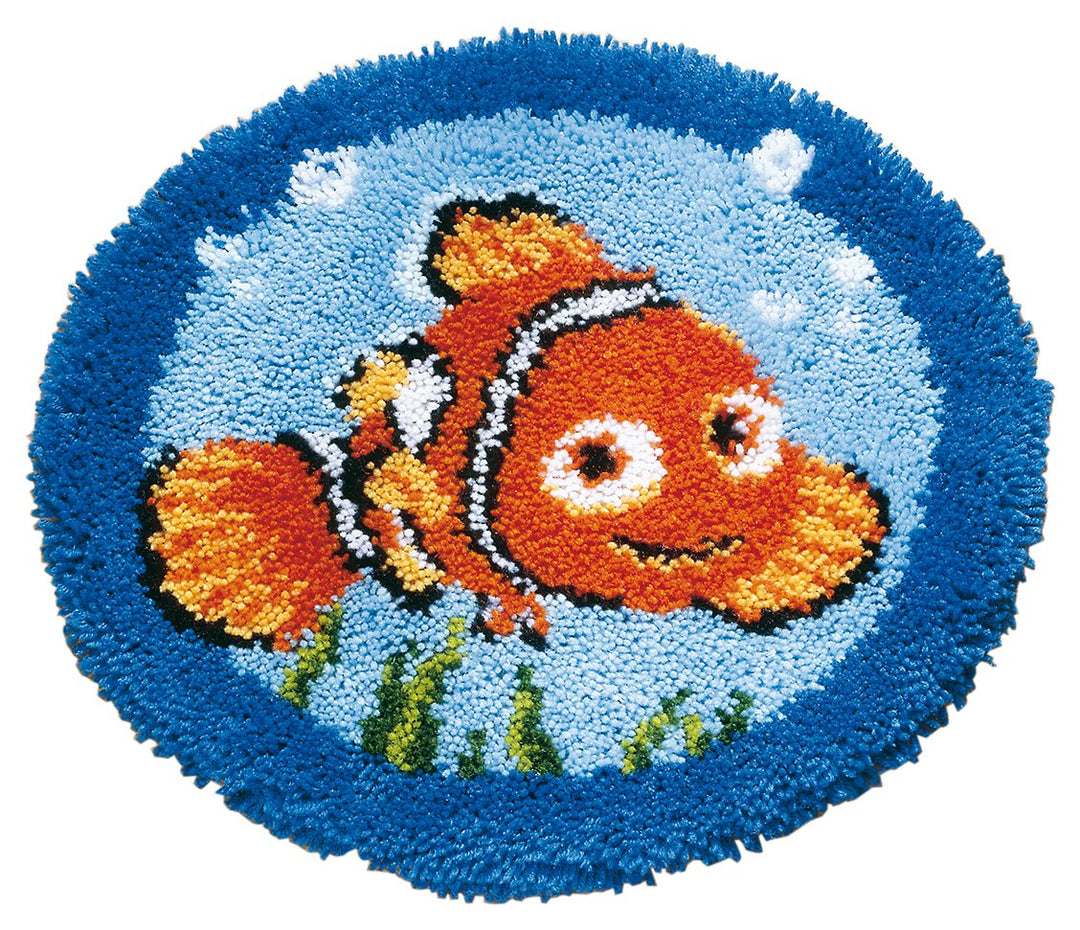 Vervaco Formteppich Nemo Knüpfpackung zum Selbstknüpfen eines Teppichs, Stramin, weiss, 50 x 50 x 0,