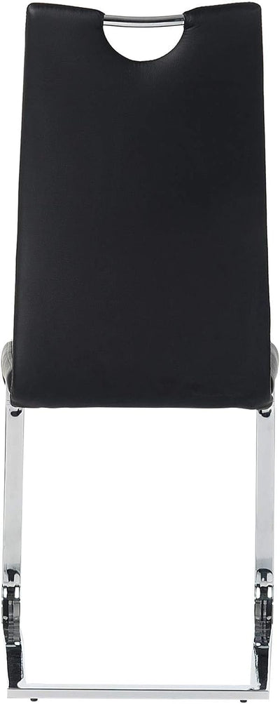 IDIMEX Esszimmerstuhl Schwingstuhl SABA, Set mit 4 Stühlen, Chrom/schwarz, Schwarz