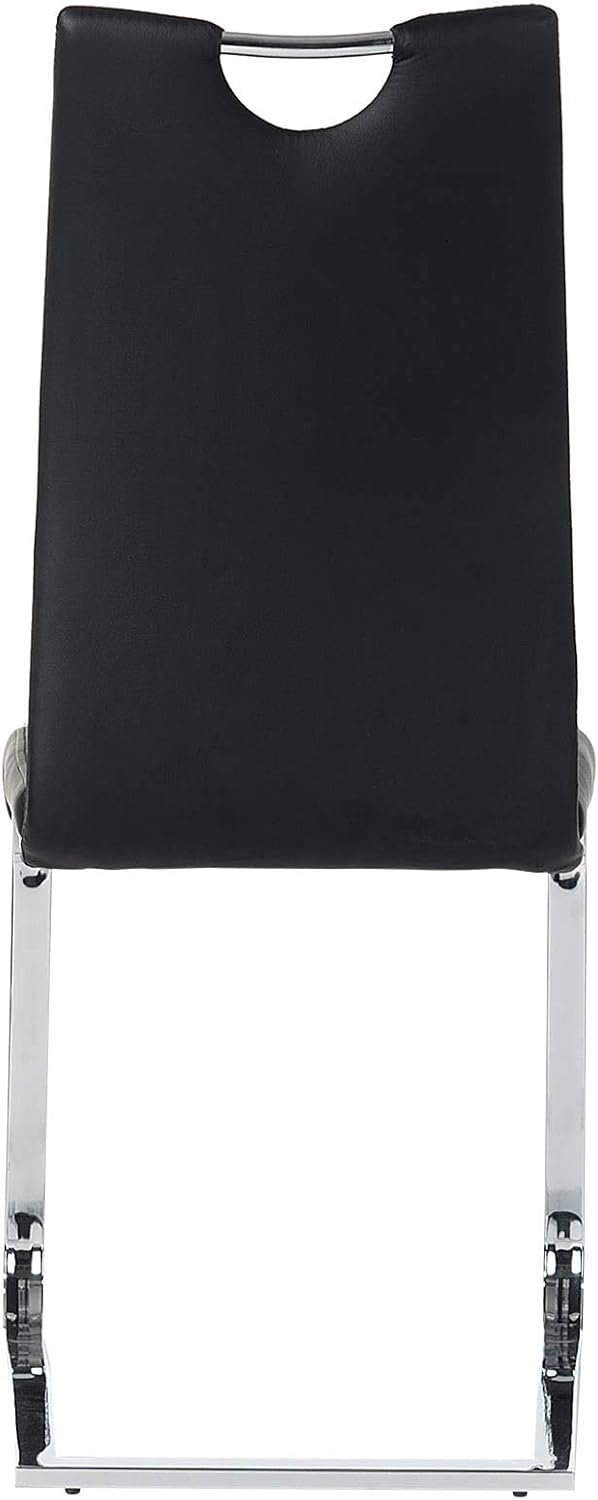 IDIMEX Esszimmerstuhl Schwingstuhl SABA, Set mit 4 Stühlen, Chrom/schwarz, Schwarz